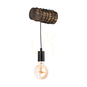 Hikari vägglampa, valnöt/svart, 1xE27, 20 cm small 0