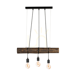 Hikari taklampa, valnöt/svart, 3xE27, 70 cm small 0
