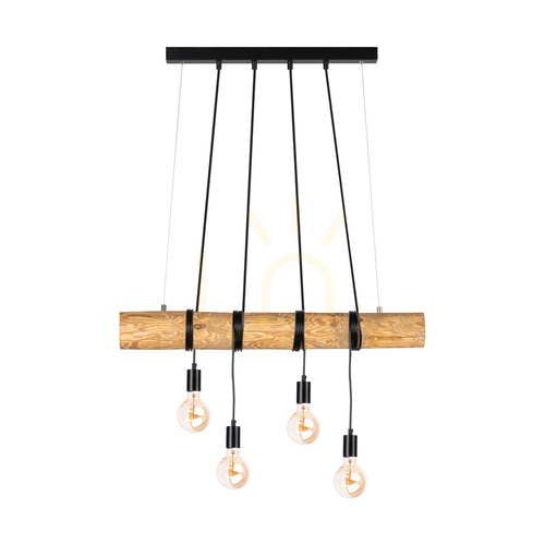 Kontrollera Hikari taklampa, brun/svart, 4xE27, 90 cm