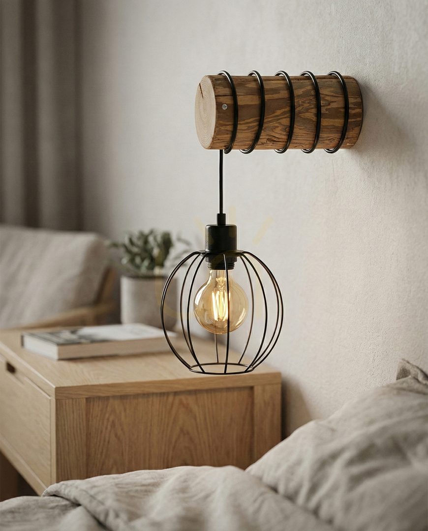 Utsikt Lumo vägglampa, brun/svart, 1xE27, 27 cm Lumo vägglampa, brun/svart, 1xE27, 27 cm