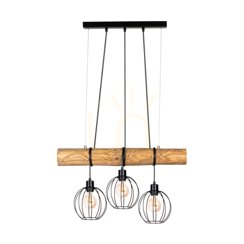 Kontrollera Lumo taklampa, brun/svart, 3xE27, 70 cm