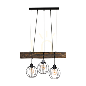 Lumo taklampa, valnöt/svart, 3xE27, 70 cm small 0