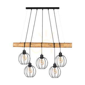 Lumo taklampa, brun/svart, 5xE27, 115 cm 0 Lumo taklampa, brun/svart, 5xE27, 115 cm small 0