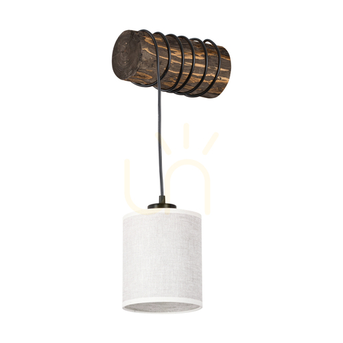 Kontrollera Treno vägglampa, valnöt, beige skärm, 1xE27, 27 cm