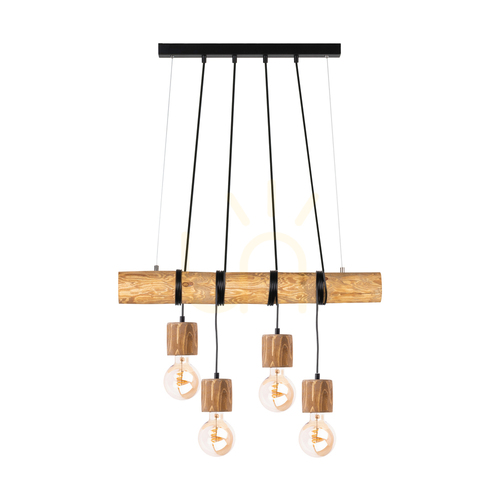Kontrollera Skog taklampa, brun/svart, 4xE27, 90 cm