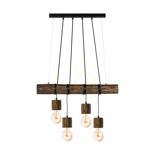 Kontrollera Skog taklampa, valnöt/svart, 4xE27, 90 cm