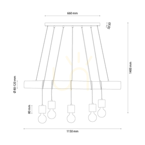 Skog taklampa, brun/svart, 5xE27, 115 cm 1 Skog taklampa, brun/svart, 5xE27, 115 cm small 1