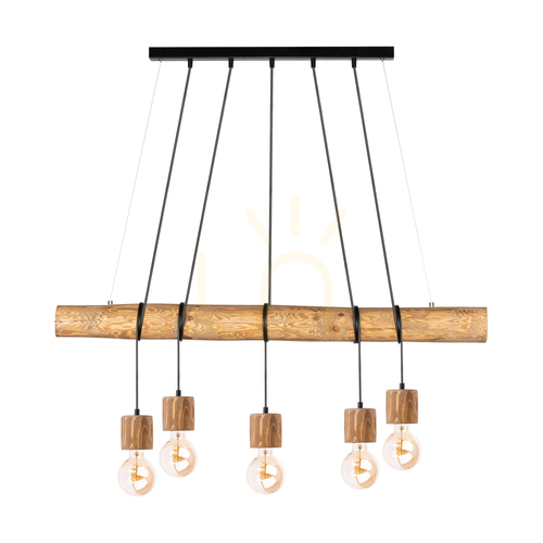 Kontrollera Skog taklampa, brun/svart, 5xE27, 115 cm