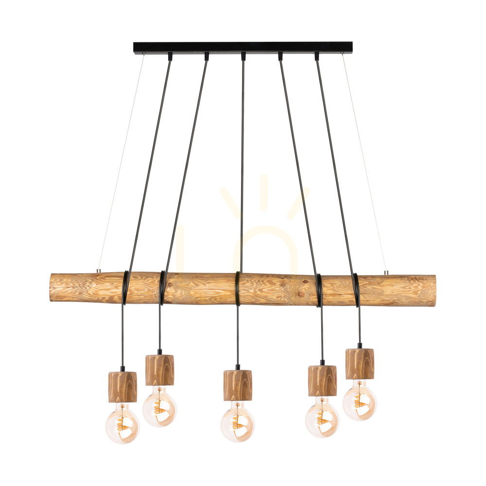 Kontrollera Skog taklampa, brun/svart, 5xE27, 115 cm Skog taklampa, brun/svart, 5xE27, 115 cm