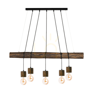Skog taklampa, valnöt/svart, 5xE27, 115 cm small 0