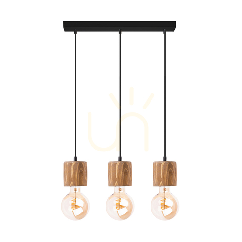 Kontrollera Skog taklampa, brun/svart, 3xE27, 55 cm