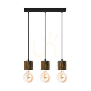 Skog taklampa, valnöt/svart, 3xE27, 55 cm small 0