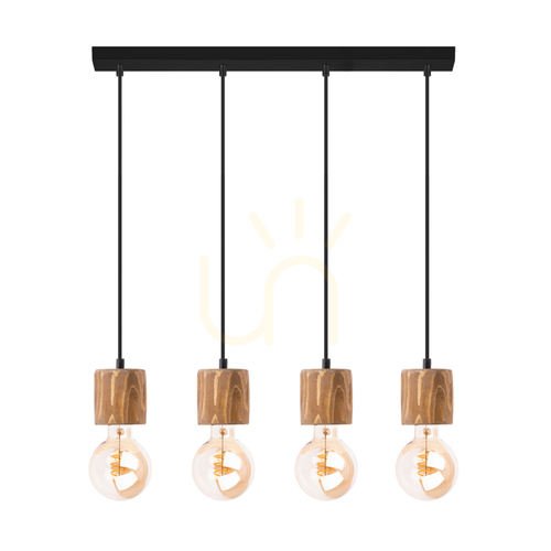 Kontrollera Skog taklampa, brun/svart, 4xE27, 76 cm
