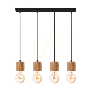 Skog taklampa, brun/svart, 4xE27, 76 cm small 0