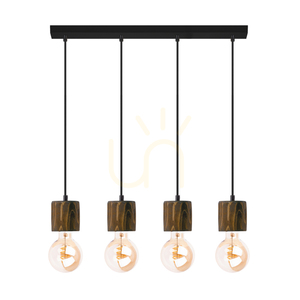 Skog taklampa, valnöt/svart, 4xE27, 76 cm small 0
