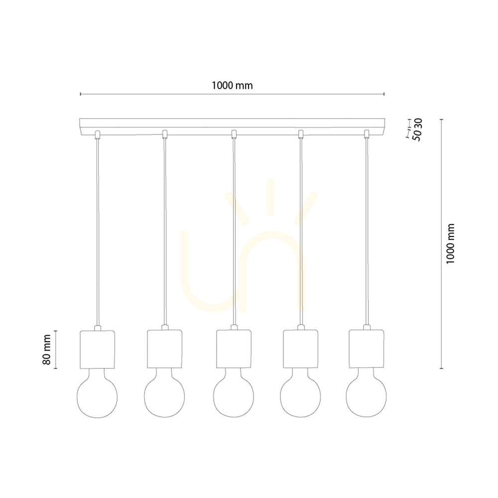 Utsikt Skog taklampa, brun/svart, 5xE27, 100 cm Skog taklampa, brun/svart, 5xE27, 100 cm