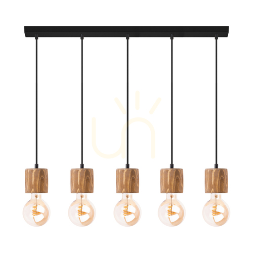 Kontrollera Skog taklampa, brun/svart, 5xE27, 100 cm