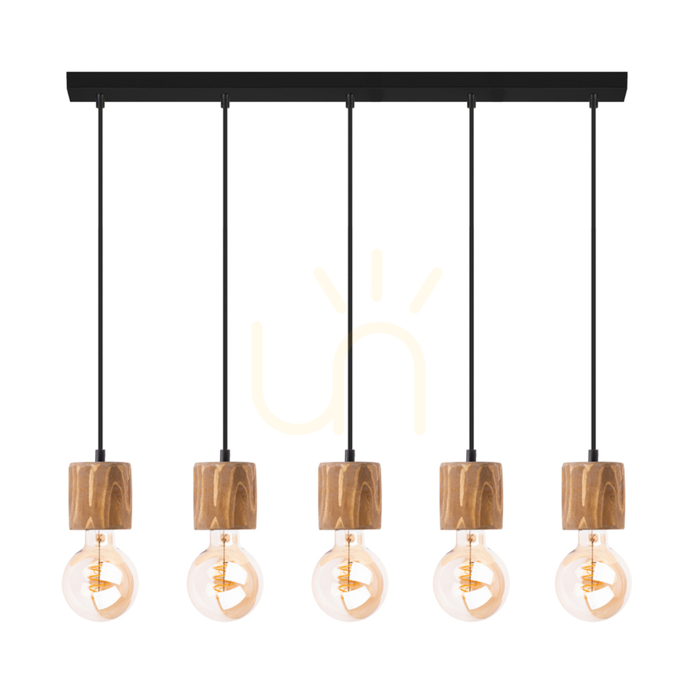 Kontrollera Skog taklampa, brun/svart, 5xE27, 100 cm Skog taklampa, brun/svart, 5xE27, 100 cm