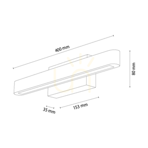Forestier vägglampa, oljad ek/svart, 1xLED 7 W, 40 cm small 2