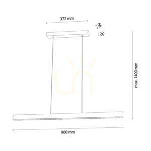 Forestier taklampa, valnöt/svart, 1xLED, 17 W, 90 cm small 1