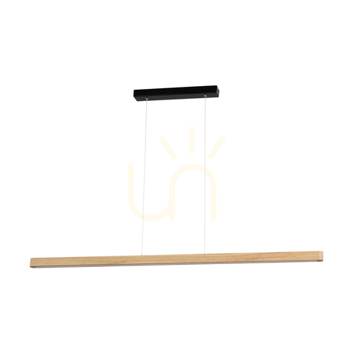 Kontrollera Forestier taklampa, oljad ek/svart, 1xLED 23 W, belysning uppåt och nedåt, 118 cm