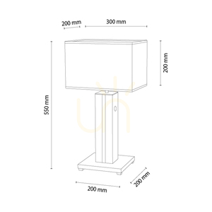 Flamo bordslampa, ek/svart, beige lampskärm, 1xE27 + 1xLED 4,6 W, 30 cm small 1