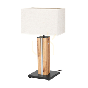 Flamo bordslampa, ek/svart, beige lampskärm, 1xE27 + 1xLED 4,6 W, 30 cm small 0