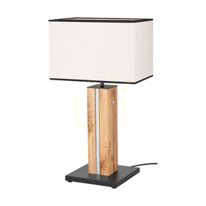 Brinova FLAMO bordslampa, ek/svart, beige-svart skärm, E27 + LED, höjd 55 cm small 0