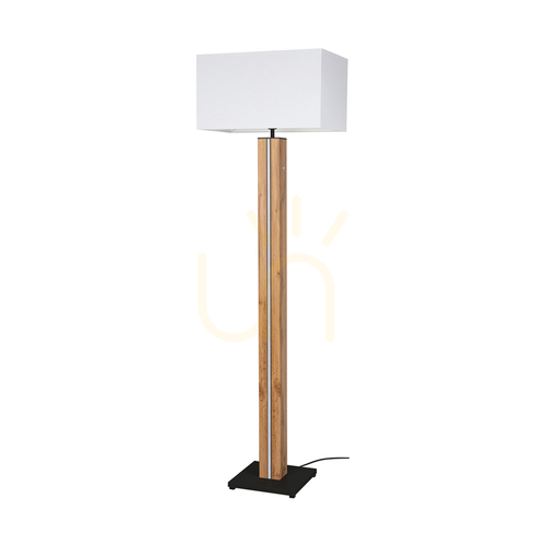 Kontrollera Flamo golvlampa, ek/svart, vit lampskärm, 1xE27 + 1x16 W LED, 45 cm