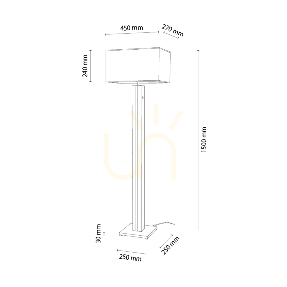 Förhandsvisning Flamo golvlampa, ek/svart, svart lampskärm, 1xE27 + 1xLED 16 W, 45 cm Flamo golvlampa, ek/svart, svart lampskärm, 1xE27 + 1xLED 16 W, 45 cm