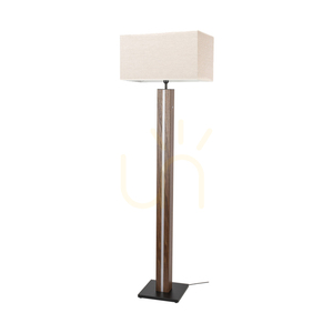 Flamo golvlampa, valnöt/svart, beige lampskärm, 1xE27 + 1xLED 16 W, 45 cm small 0