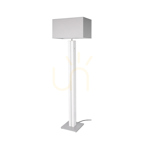 Kontrollera Flamo golvlampa, valnöt/grå, vit lampskärm, 1xE27 + 1xLED 16 W, 45 cm