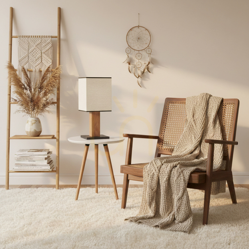 Kontrollera Nomma bordslampa, ek/svart, beige-svart lampskärm, 1xE27, 22 cm
