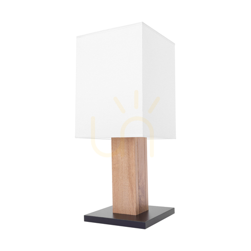 Kontrollera Nomma bordslampa, ek/svart, vit lampskärm, 1xE27, 22 cm