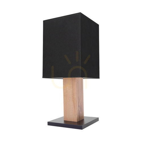 Kontrollera Nomma bordslampa, ek/svart, svart lampskärm, 1xE27, 22 cm