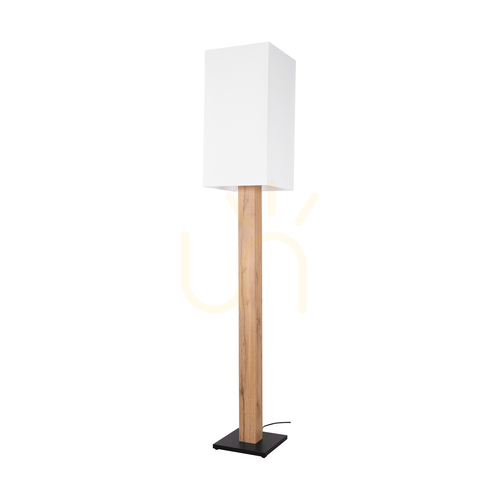 Kontrollera Nomma golvlampa, ek/svart, vit lampskärm, 1xE27, 30 cm
