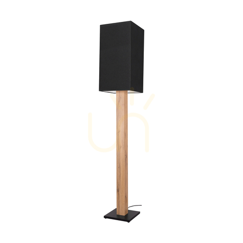 Kontrollera Nomma golvlampa, ek/svart, svart lampskärm, 1xE27, 30 cm