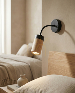 Artemis vägglampa, oljad ek/svart, 1xGU10, 6 W, 30 cm small 1