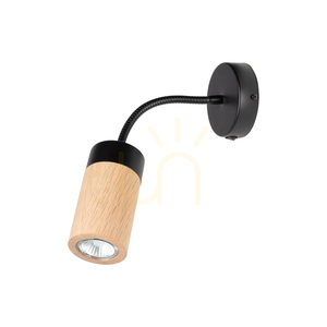 Artemis vägglampa, oljad ek/svart, 1xGU10, 6 W, 30 cm small 0