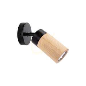 Artemis vägglampa, oljad ek/svart, 1xGU10, 6 W, 18 cm small 0