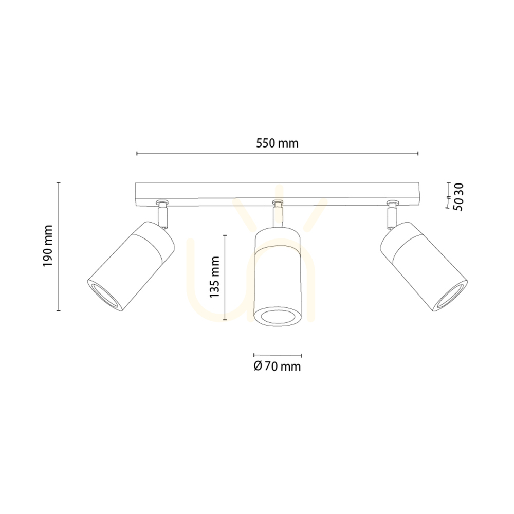 Förhandsvisning Artemis taklampa, oljad ek/svart, 3xGU10, 6 W, 52 cm Artemis taklampa, oljad ek/svart, 3xGU10, 6 W, 52 cm