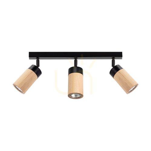 Kontrollera Artemis taklampa, oljad ek/svart, 3xGU10, 6 W, 52 cm