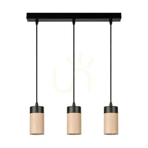 Kontrollera Artemis taklampa, oljad ek/svart, 3xGU10, 6 W, 55 cm