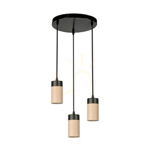 Artemis taklampa, oljad ek/svart, 3xGU10, 6 W, Ø30 cm small 0