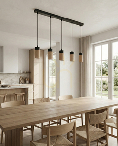 Artemis taklampa, oljad ek/svart, 5xGU10, 6 W, 100 cm small 1