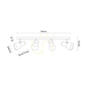 Nord taklampa, oljad ek, 4xE27, 75 cm small 1