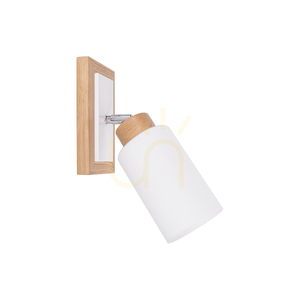 Bella vägglampa, oljad ek/vit, 1xE27, 22 cm small 0