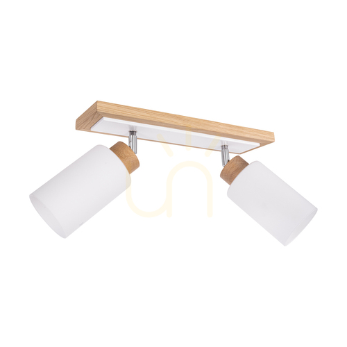 Kontrollera Taklampa Bella, oljad ek/vit, 2xE27, 54 cm