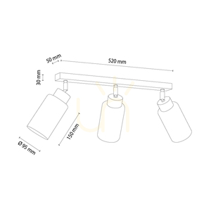 Taklampa Selva, oljad ek, 3xE27, 52 cm 1 Taklampa Selva, oljad ek, 3xE27, 52 cm small 1