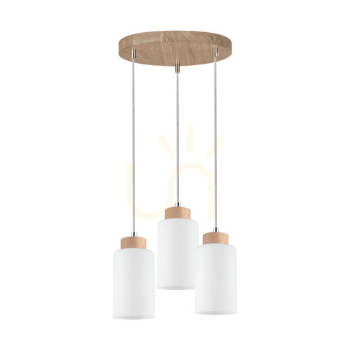 Kontrollera Selva taklampa, oljad ek, 3xE27, Ø30 cm